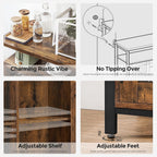 Sideboard Buffet Table with 2 Transparent Glass Doors