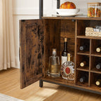 Sideboard Buffet Table with 2 Transparent Glass Doors
