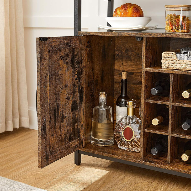 Sideboard Buffet Table with 2 Transparent Glass Doors