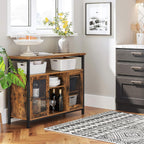 Sideboard Buffet Table with 2 Transparent Glass Doors
