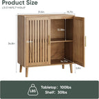 Sideboard Cabinet Farmhouse Buffet with Slatted Doors Adjustable