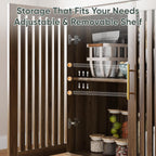 Sideboard Cabinet Farmhouse Buffet with Slatted Doors Adjustable