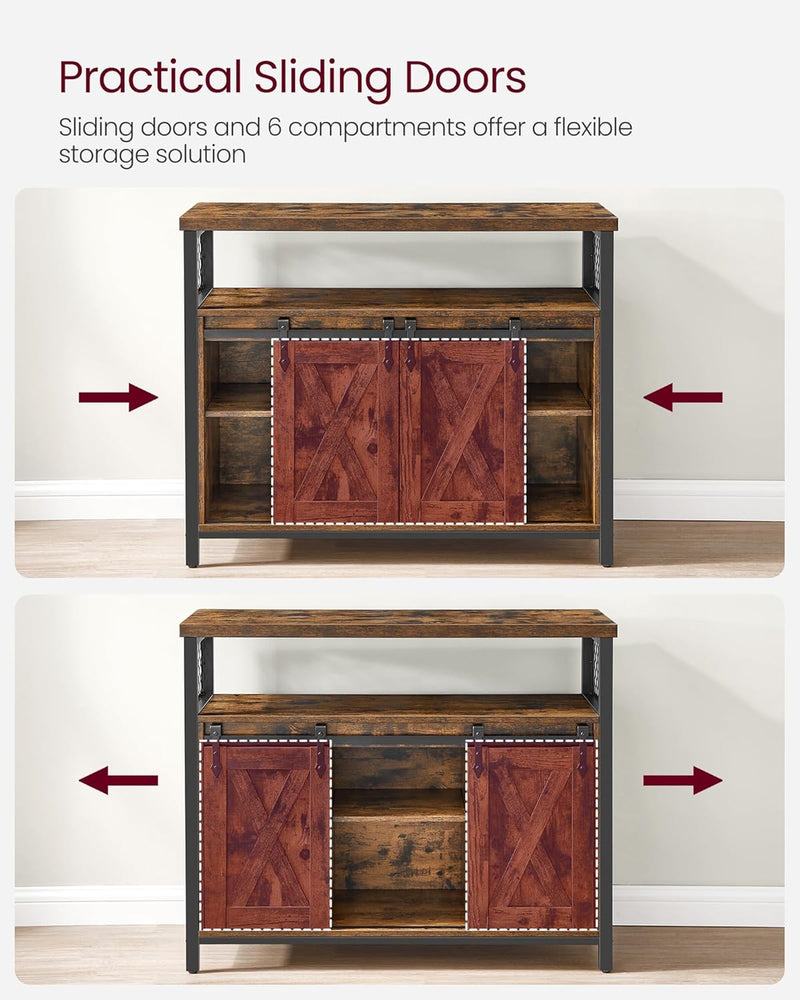 Sideboard with 2 Sliding Barn Doors
