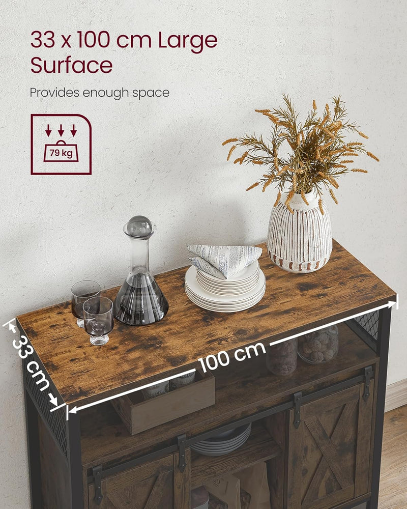 Sideboard with 2 Sliding Barn Doors