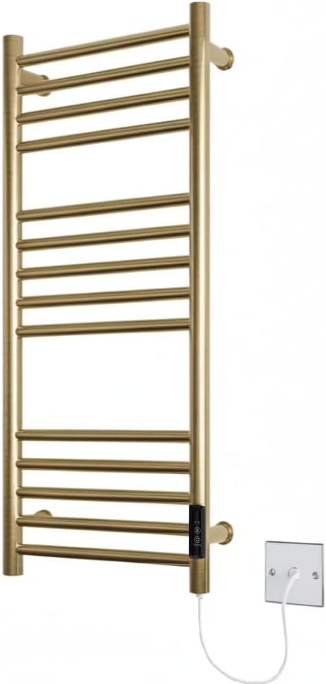 Siena Brushed Brass Electric Heated Towel Rail 400MM