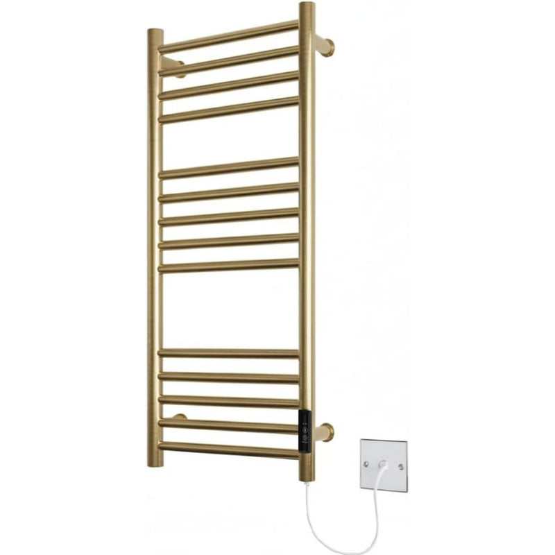 Siena Brushed Brass Electric Heated Towel Rail 300MM