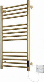 Siena Brushed Brass Electric Heated Towel Rail 400MM