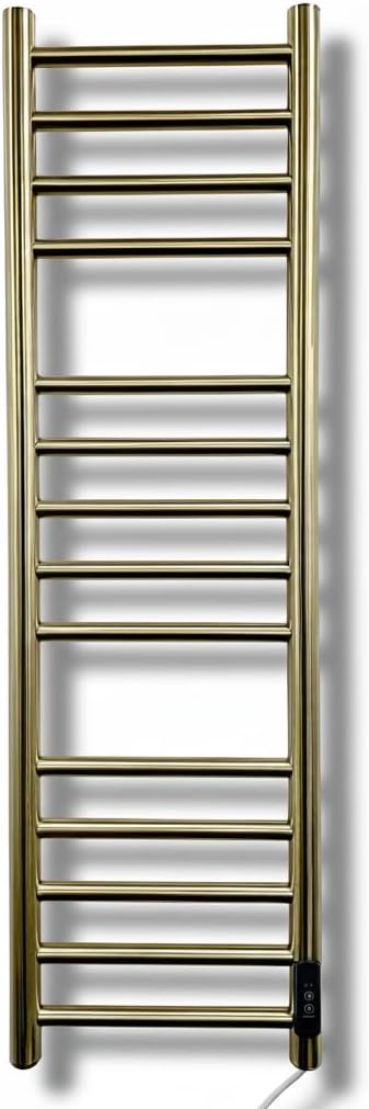 Siena Brushed Brass Electric Heated Towel Rail 400MM
