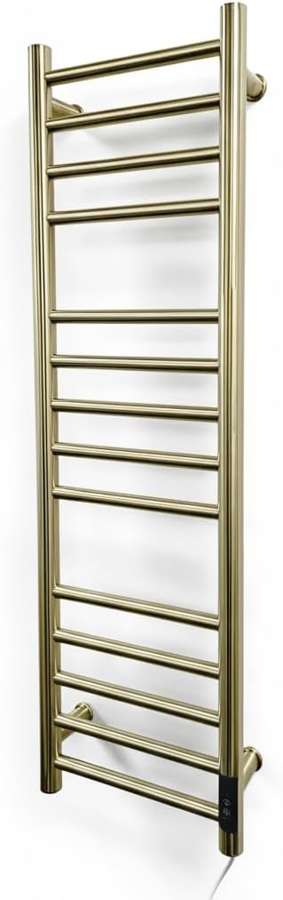 Siena Brushed Brass Electric Heated Towel Rail 400MM