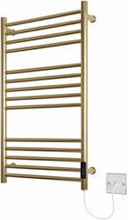 Siena Brushed Brass Electric Heated Towel Rail 400MM