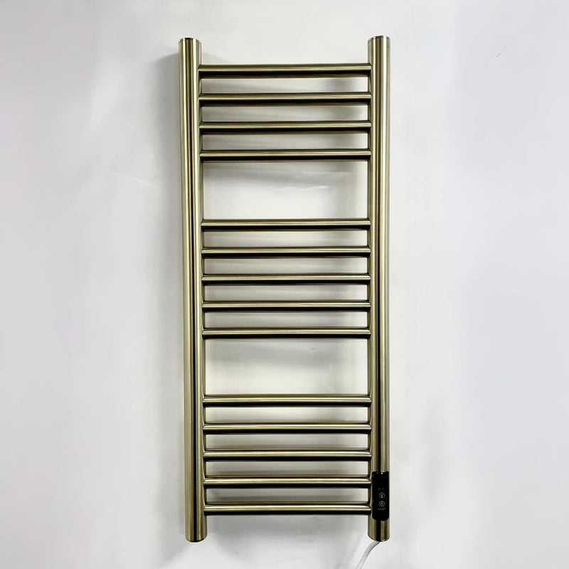 Siena Brushed Brass Electric Heated Towel Rail 400MM