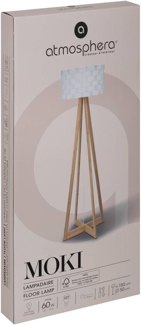 Simple Design Floor Lamp Bamboo Stand and Fibreglass
