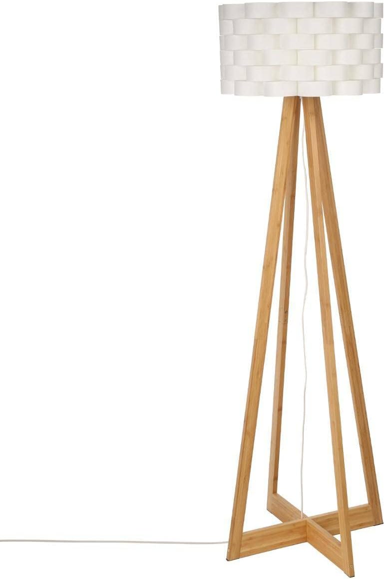 Simple Design Floor Lamp Bamboo Stand and Fibreglass