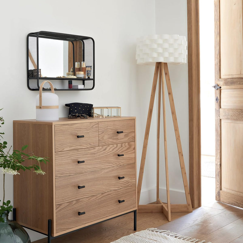 Simple Design Floor Lamp Bamboo Stand and Fibreglass