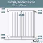 Simply Secure Wooden Gate 72CM 79CM Stair Screw