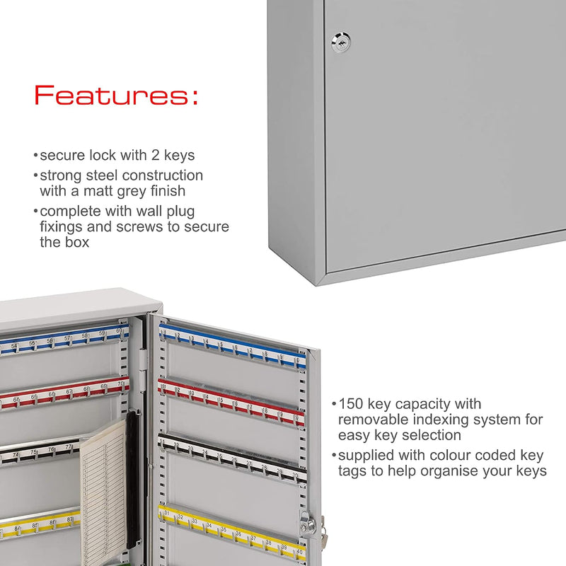 Single Door Key Cabinet with 150 Hooks