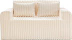 Single Foam Sofa with Pillows Comfy Furry Couch