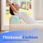 Single Foam Sofa with Pillows Comfy Furry Couch