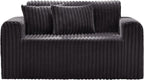 Single Foam Sofa with Pillows Comfy Furry Couch