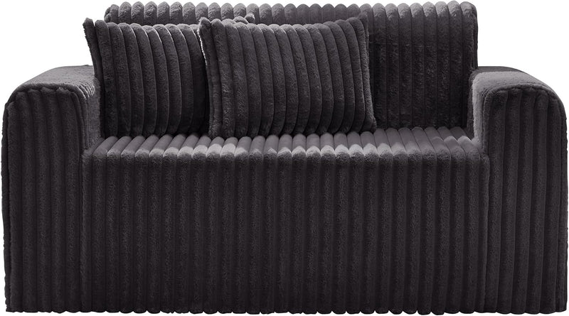Single Foam Sofa with Pillows Comfy Furry Couch