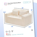Single Foam Sofa with Pillows Comfy Furry Couch