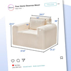 Single Foam Sofa with Pillows Comfy Furry Couch