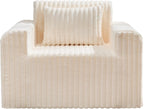 Single Foam Sofa with Pillows Comfy Furry Couch