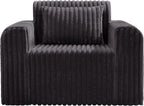 Single Foam Sofa with Pillows Comfy Furry Couch