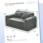 Single Foam Sofa with Pillows Comfy Furry Couch
