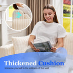 Single Foam Sofa with Pillows Comfy Furry Couch
