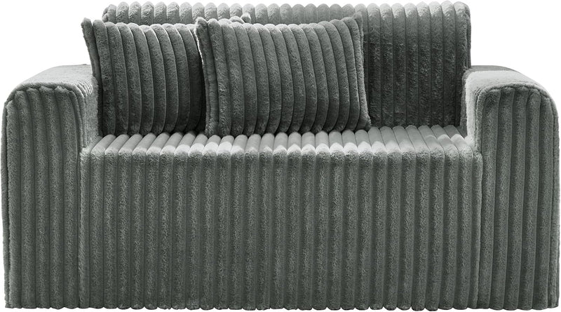 Single Foam Sofa with Pillows Comfy Furry Couch