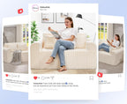 Single Foam Sofa with Pillows Comfy Furry Couch