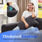 Single Foam Sofa with Pillows Comfy Furry Couch