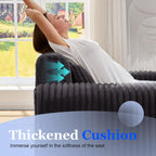 Single Foam Sofa with Pillows Comfy Furry Couch