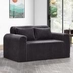Single Foam Sofa with Pillows Comfy Furry Couch