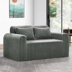 Single Foam Sofa with Pillows Comfy Furry Couch