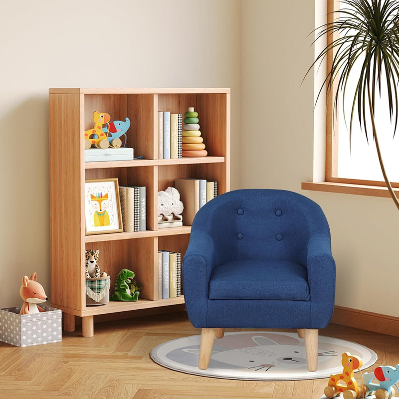 Single Linen Fabric Children's Armchair Toddler Sofa