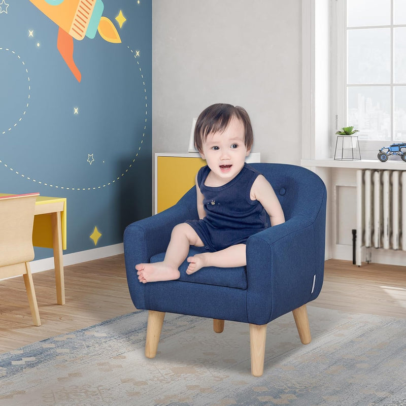 Single Linen Fabric Children's Armchair Toddler Sofa