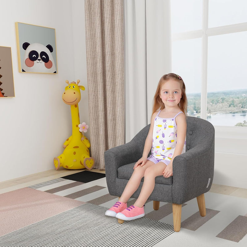 Single Linen Fabric Children's Armchair Toddler Sofa