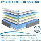 Single Mattress 3FT 12.2 Inch Innerspring Hybrid Double
