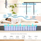 Single Mattress 3FT 12.2 Inch Innerspring Hybrid Double