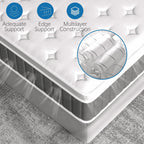 Single Mattress 3FT 12.2 Inch Innerspring Hybrid Double