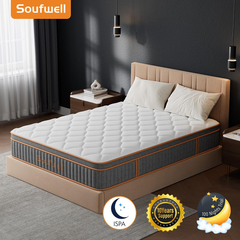 Mattress 25CM Hybrid with Memory Foam Pocket Springs