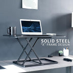 Single Top Height Adjustable Standing Desk Riser Compact