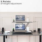 Single Top Height Adjustable Standing Desk Riser Compact
