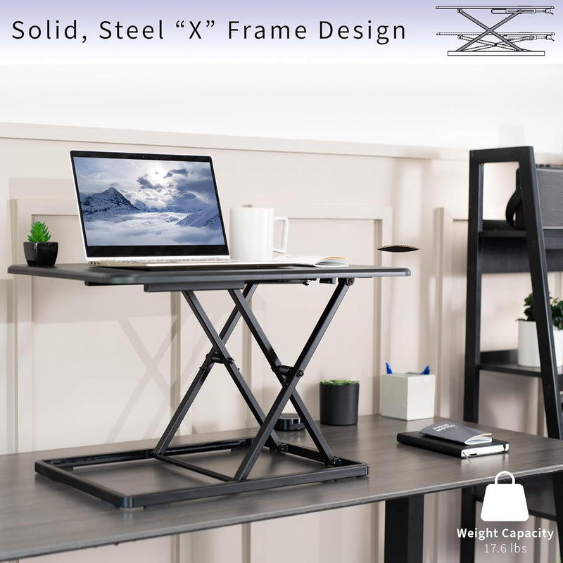 Ultra-Slim Single Top Height Adjustable Standing Desk Riser