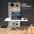 Single Top Height Adjustable Standing Desk Riser Compact