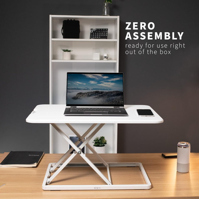 Ultra-Slim Single Top Height Adjustable Standing Desk Riser