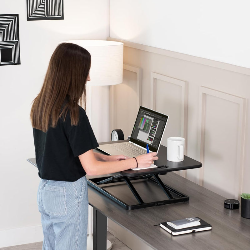 Ultra-Slim Single Top Height Adjustable Standing Desk Riser