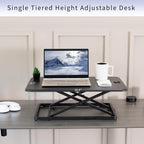 Single Top Height Adjustable Standing Desk Riser Compact